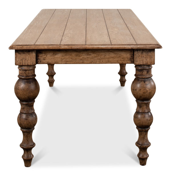 Sarreid Oak Dining Table - Elegant Light Natural Wood Design For Timeless Dining Experiences And Style Tan  53056