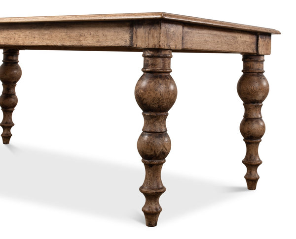 Sarreid Oak Dining Table - Elegant Light Natural Wood Design For Timeless Dining Experiences And Style Tan  53056