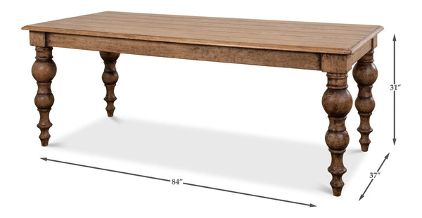 Sarreid Oak Dining Table - Elegant Light Natural Wood Design For Timeless Dining Experiences And Style Tan  53056