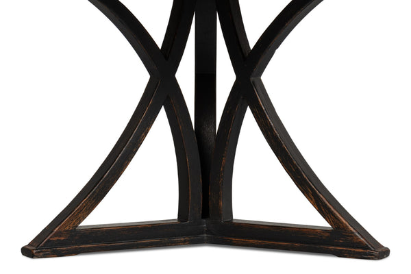 Sarreid Flying Buttress Dining Table In Antique Black With Natural Finishes - Stunning Pine Craftsmanship Black  53057-5