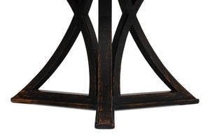 Sarreid Flying Buttress Dining Table In Antique Black With Natural Finishes - Stunning Pine Craftsmanship Black  53057-5