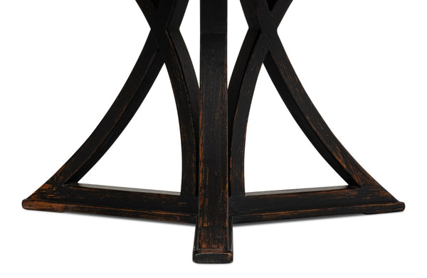Sarreid Flying Buttress Dining Table In Antique Black With Natural Finishes - Stunning Pine Craftsmanship Black  53057-5