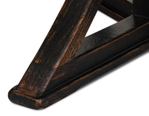 Sarreid Flying Buttress Dining Table In Antique Black With Natural Finishes - Stunning Pine Craftsmanship Black  53057-5