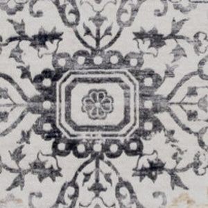 HomeRoots 5' Gray and Gold Oriental Area Rug - Timeless Elegance, Stain Resistant, Durable for High-Traffic Areas 5' X 8' 530572