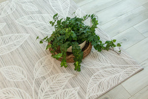 Homeroots 5' X 8' Beige And Ivory Floral Distressed Area Rug  Polyester 530576