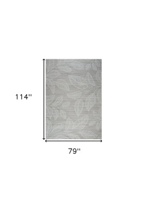 Homeroots 7' X 10' Beige And Ivory Floral Distressed Area Rug  Polyester 530577