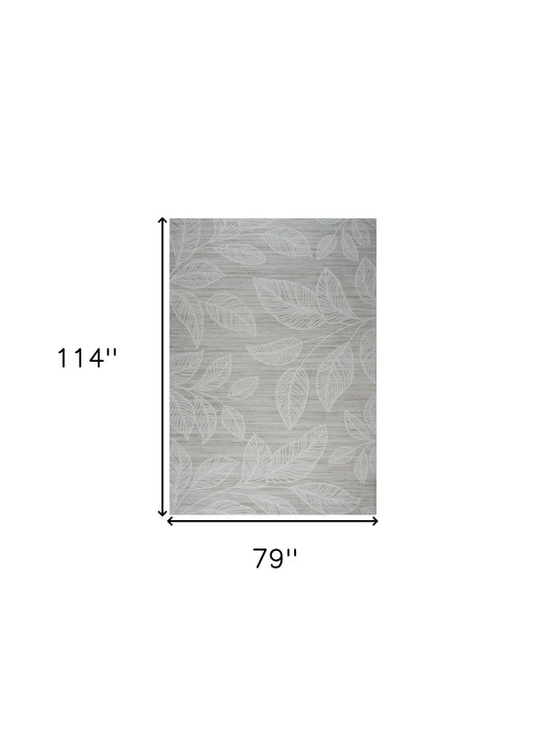 Homeroots 7' X 10' Beige And Ivory Floral Distressed Area Rug  Polyester 530577