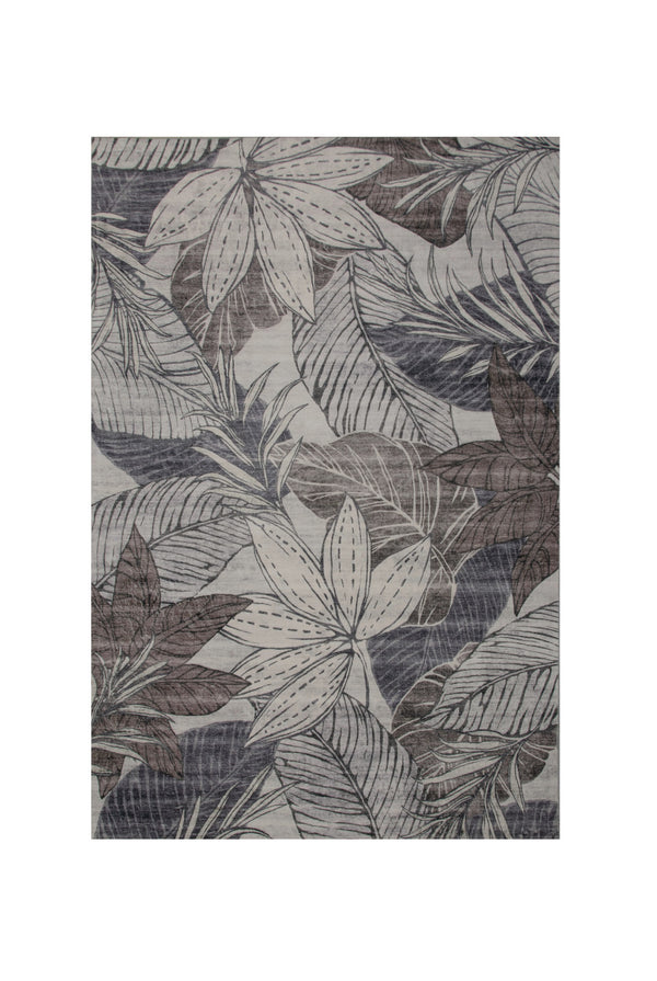 Homeroots 5' X 8' Gray And Brown Floral Distressed Area Rug  Polyester 530580