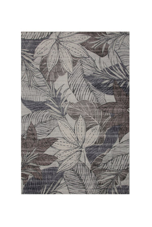 Homeroots 7' X 10' Gray And Brown Floral Distressed Area Rug  Polyester 530581