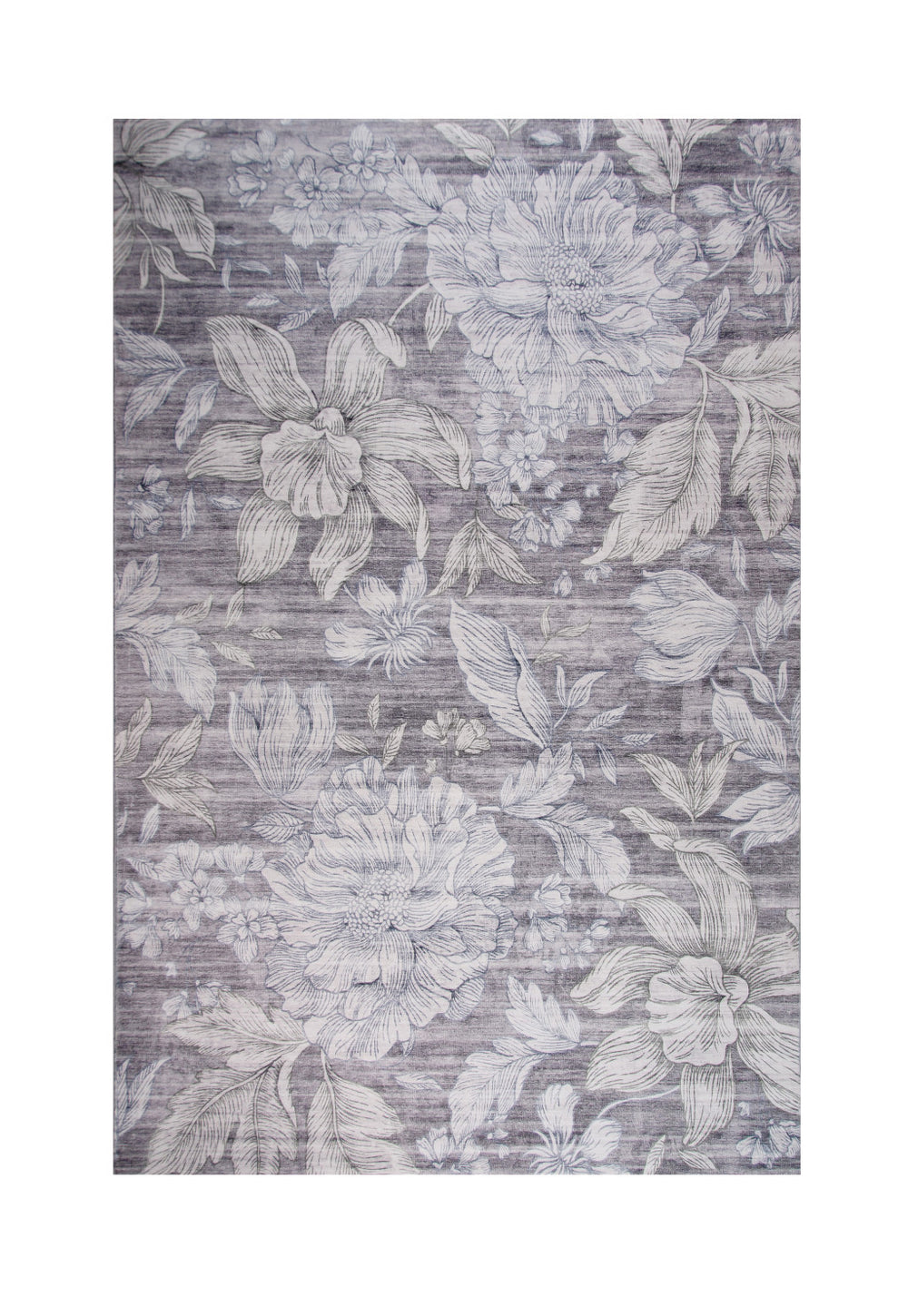 Homeroots 5' X 8' Gray And Beige Floral Area Rug  Polyester 530584