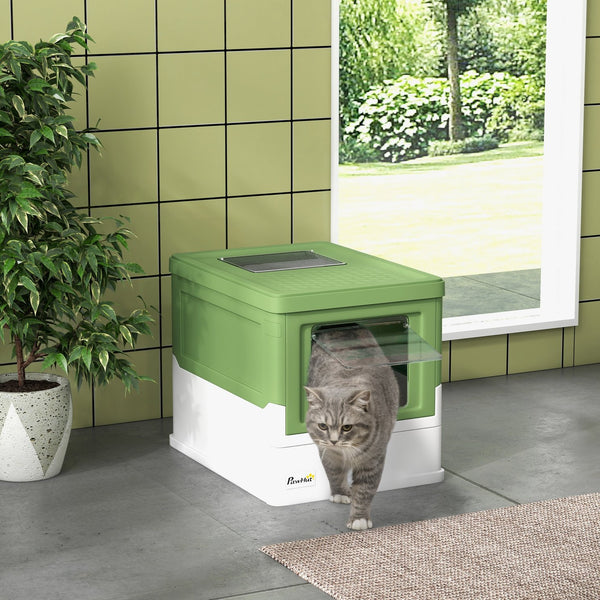 English Elm PawHut Modern Dog Crate End Table with Removable Sliding Door, Foam Cushion, Lock, Indoor Pet Haven Green W2225P217616