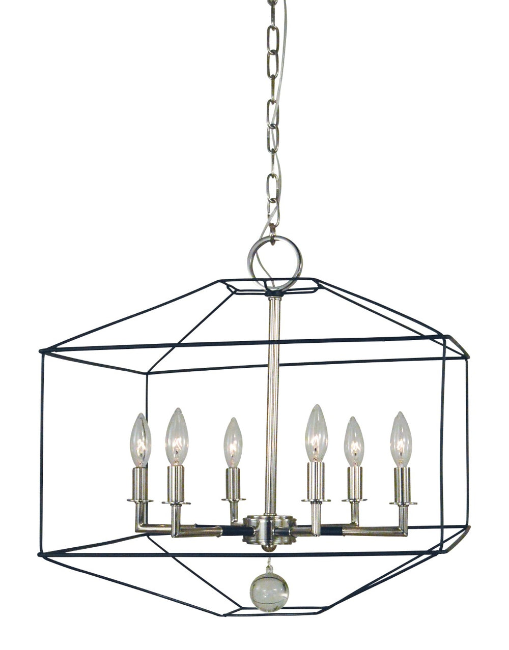Framburg 6-light Handcrafted Polished Nickel/Matte Black Isabella Chandelier – Elegant Lighting For Your Home Polished Nickel With Matte Black Accents Metal 5306 Pn/Mblack