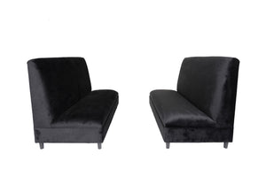 Homeroots Two Piece Black Seating Set   530613