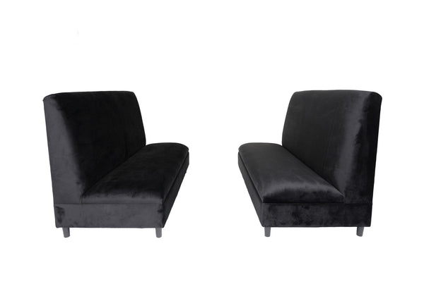 Homeroots Two Piece Black Seating Set   530613