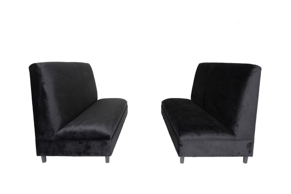 Homeroots Two Piece Black Seating Set   530613