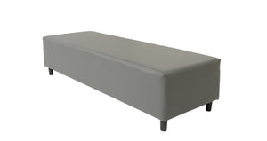 Homeroots 72" Gray And Black Genuine Leather Upholstered Bench  Vinyl 530614