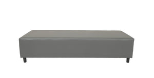 Homeroots 72" Gray And Black Genuine Leather Upholstered Bench  Vinyl 530614