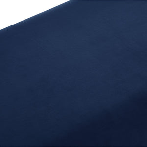 Homeroots 48" Navy Blue And Gold Velvet Upholstered Bench Navy,Gold,Velvet Plywood 530650