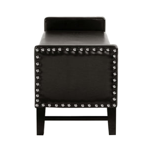 Homeroots 50" Espresso Upholstered Pu Leather Bench With Flip Top Espresso Velvet 530654