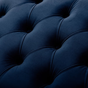 Homeroots 50" Navy Blue And Black Upholstered Velvet Bench With Flip Top Navy,Velvet Velvet 530656