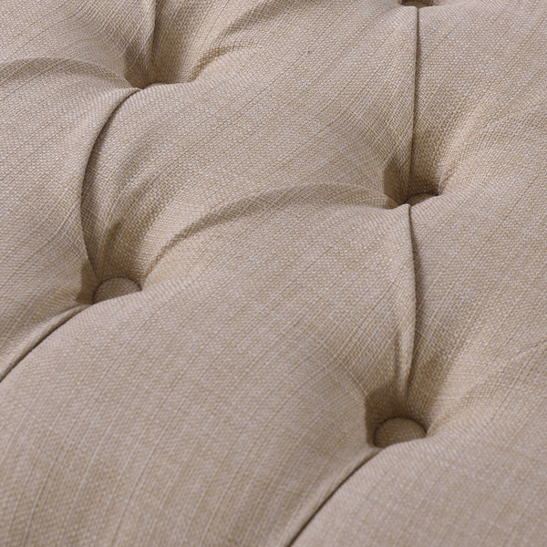 Homeroots 50" Beige And Black Upholstered Linen Bench With Flip Top Beige,Linen Velvet 530659