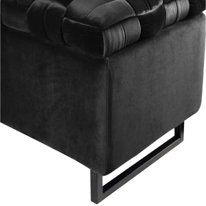 HomeRoots 16" Black Velvet Storage Bench with Flip Top - Stylish Seating & Hidden Organization for Any Space 530661
