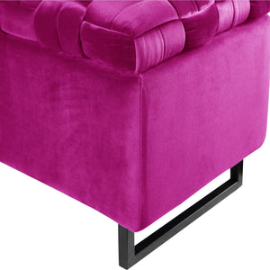 Homeroots 16" Fuchsia Upholstered Velvet Bench With Flip Top Fuchsia Velvet 530662