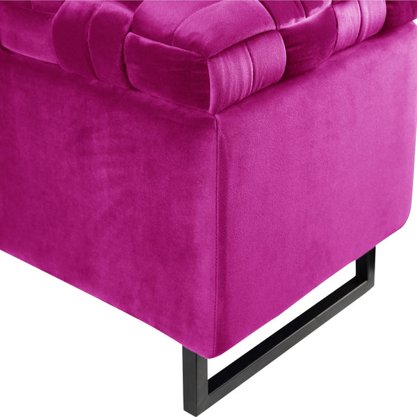 Homeroots 16" Fuchsia Upholstered Velvet Bench With Flip Top Fuchsia Velvet 530662