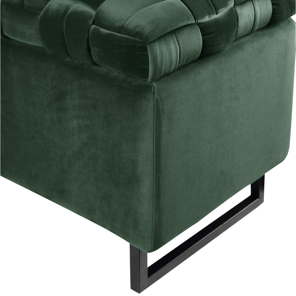 Homeroots 16" Hunter Green Upholstered Velvet Bench With Flip Top Hunter Green Velvet 530664