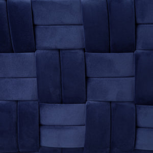 Homeroots 16" Navy Blue Upholstered Velvet Bench With Flip Top Navy Velvet 530665