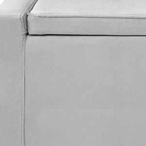 Homeroots 47" Gray And Black Upholstered Velvet Bench With Flip Top Grey Velvet 530671