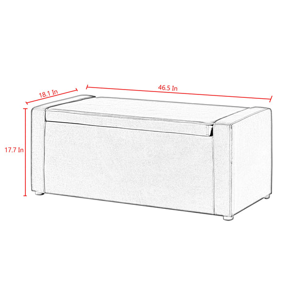 Homeroots 47" Gray And Black Upholstered Velvet Bench With Flip Top Grey Velvet 530671