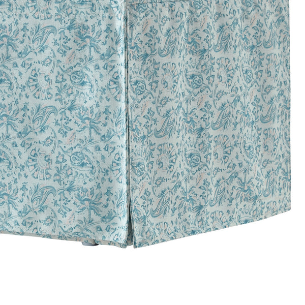 Homeroots 50" Blue Upholstered Linen Bench With Flip Top Indes Blue Ground Linen 530677