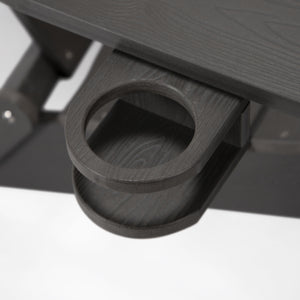 Homeroots 35" Black Heavy Duty Plastic Adirondack Chair Black Plastic,Stainless Steel 530694