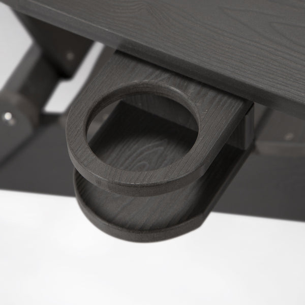 Homeroots 35" Black Heavy Duty Plastic Adirondack Chair Black Plastic,Stainless Steel 530694