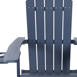 Homeroots 35" Navy Blue Heavy Duty Plastic Adirondack Chair Navy Plastic,Stainless Steel 530696