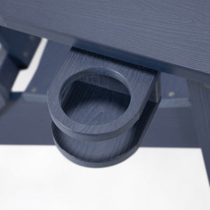 Homeroots 35" Navy Blue Heavy Duty Plastic Adirondack Chair Navy Plastic,Stainless Steel 530696