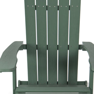 Homeroots 35" Green Heavy Duty Plastic Adirondack Chair Green Plastic,Stainless Steel 530697