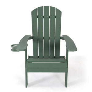 Homeroots 35" Green Heavy Duty Plastic Adirondack Chair Green Plastic,Stainless Steel 530697