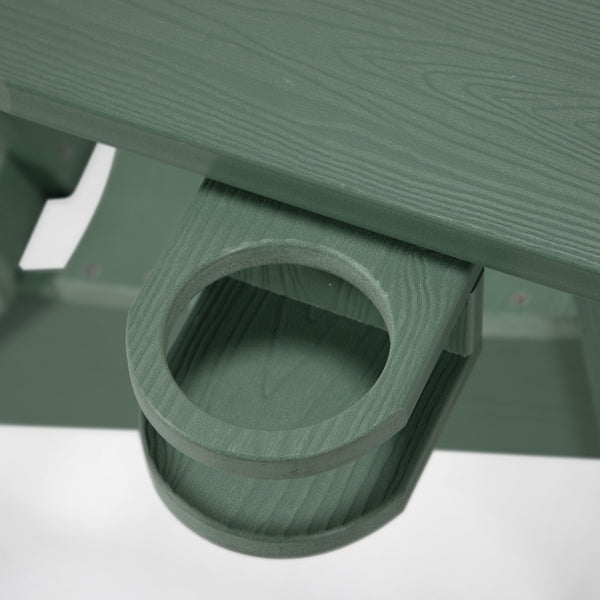 Homeroots 35" Green Heavy Duty Plastic Adirondack Chair Green Plastic,Stainless Steel 530697