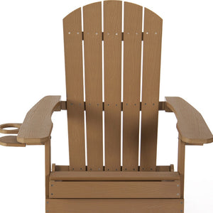 Homeroots 35" Orange Heavy Duty Plastic Adirondack Chair Orange Plastic,Stainless Steel 530698