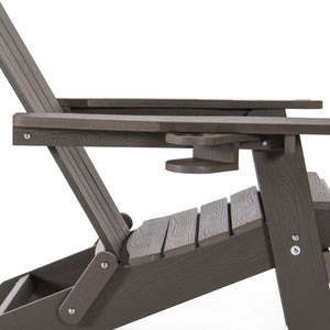 Homeroots 35" Chocolate Heavy Duty Plastic Adirondack Chair Chocolate Plastic,Stainless Steel 530699