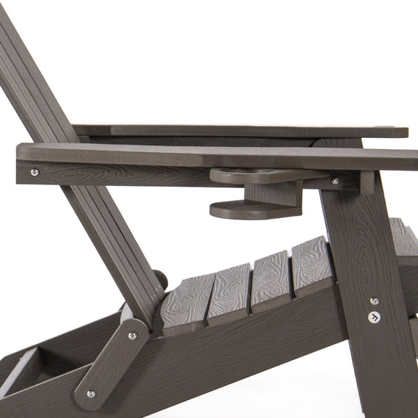 Homeroots 35" Chocolate Heavy Duty Plastic Adirondack Chair Chocolate Plastic,Stainless Steel 530699