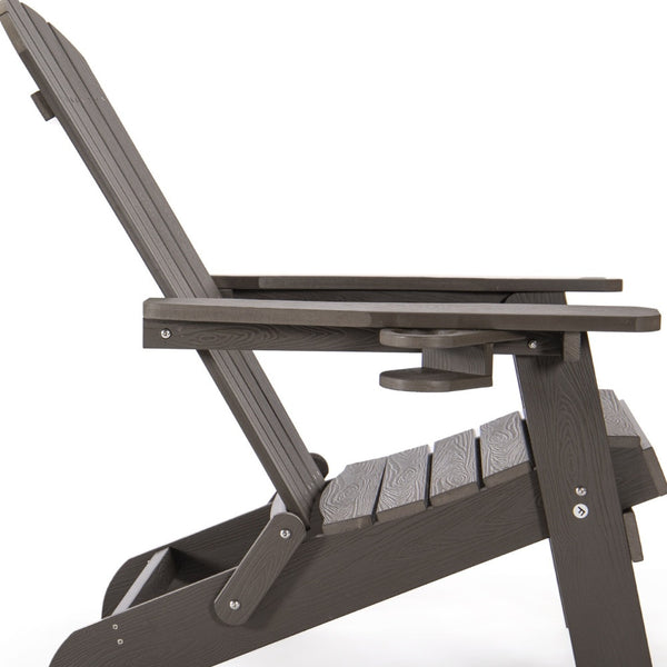 Homeroots 35" Chocolate Heavy Duty Plastic Adirondack Chair Chocolate Plastic,Stainless Steel 530699