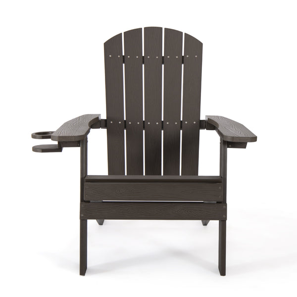 Homeroots 35" Chocolate Heavy Duty Plastic Adirondack Chair Chocolate Plastic,Stainless Steel 530699