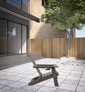 Homeroots 35" Chocolate Heavy Duty Plastic Adirondack Chair Chocolate Plastic,Stainless Steel 530699