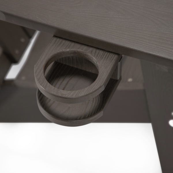 Homeroots 35" Chocolate Heavy Duty Plastic Adirondack Chair Chocolate Plastic,Stainless Steel 530699