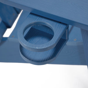 Homeroots 35" Blue Heavy Duty Plastic Adirondack Chair Blue Plastic,Stainless Steel 530700