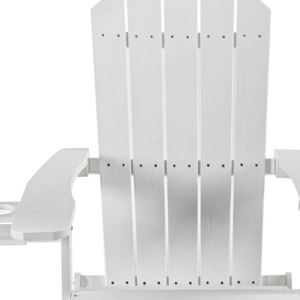 Homeroots 35" White Heavy Duty Plastic Adirondack Chair White Plastic,Stainless Steel 530702