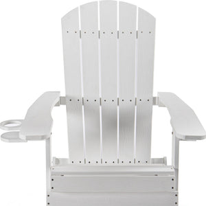 Homeroots 35" White Heavy Duty Plastic Adirondack Chair White Plastic,Stainless Steel 530702